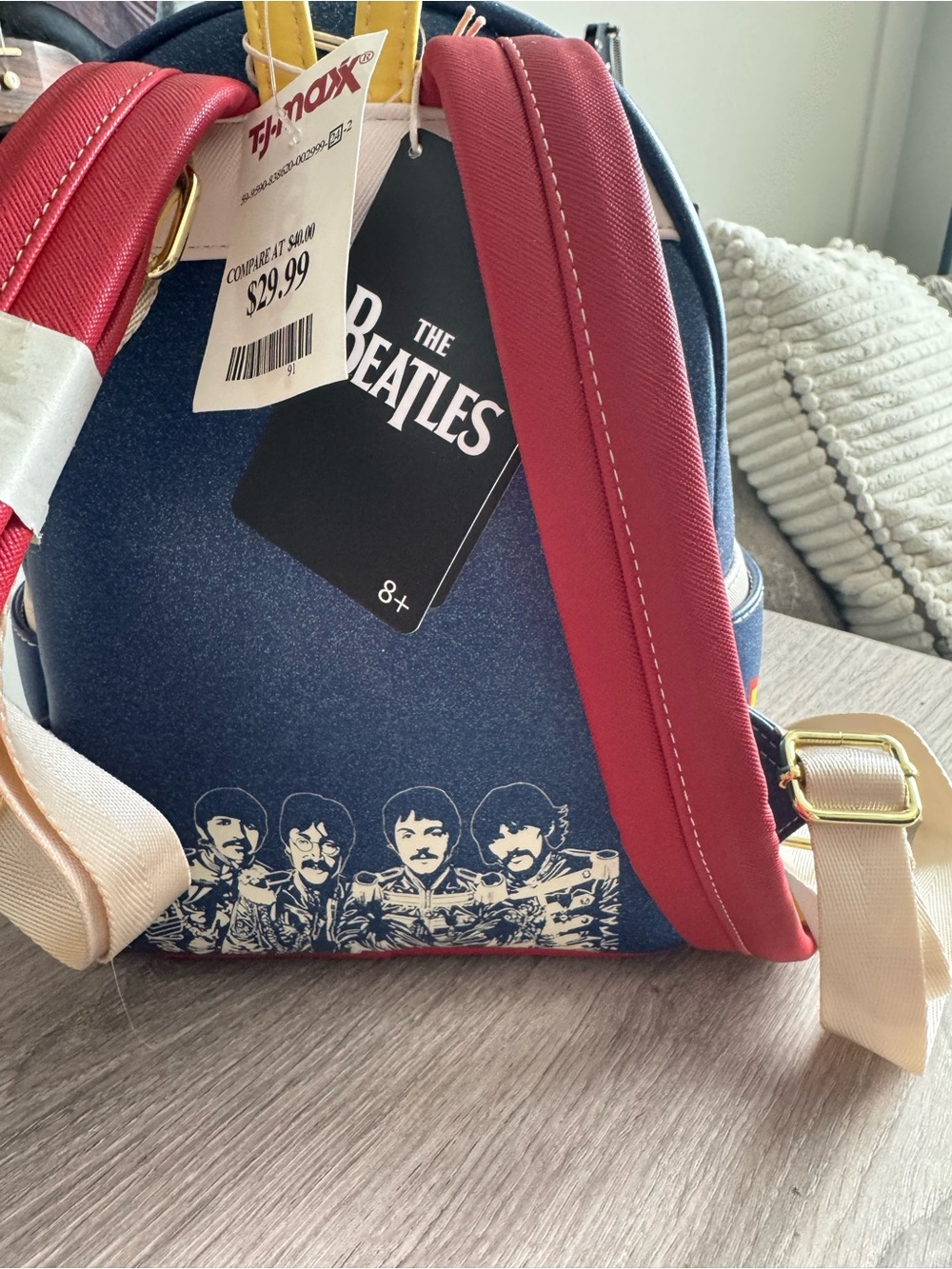 Loungefly Navy Blue Red 'Sgt. Peppers Lonely Hearts Club Band' Mini Backpack - Picture 3 of 5